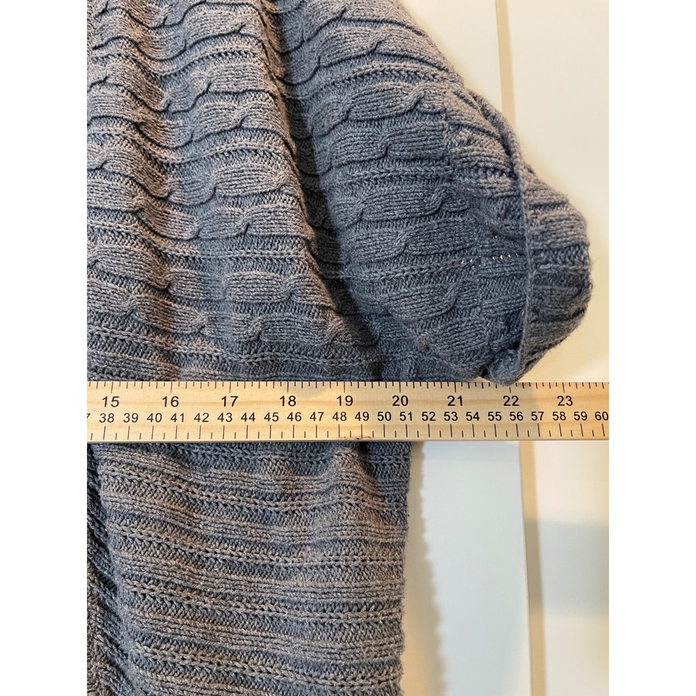 Lane Bryant Gray Cotton Cable Knit Open Front Short Sleeve Cardigan Sweater 18 - Picture 4 of 16